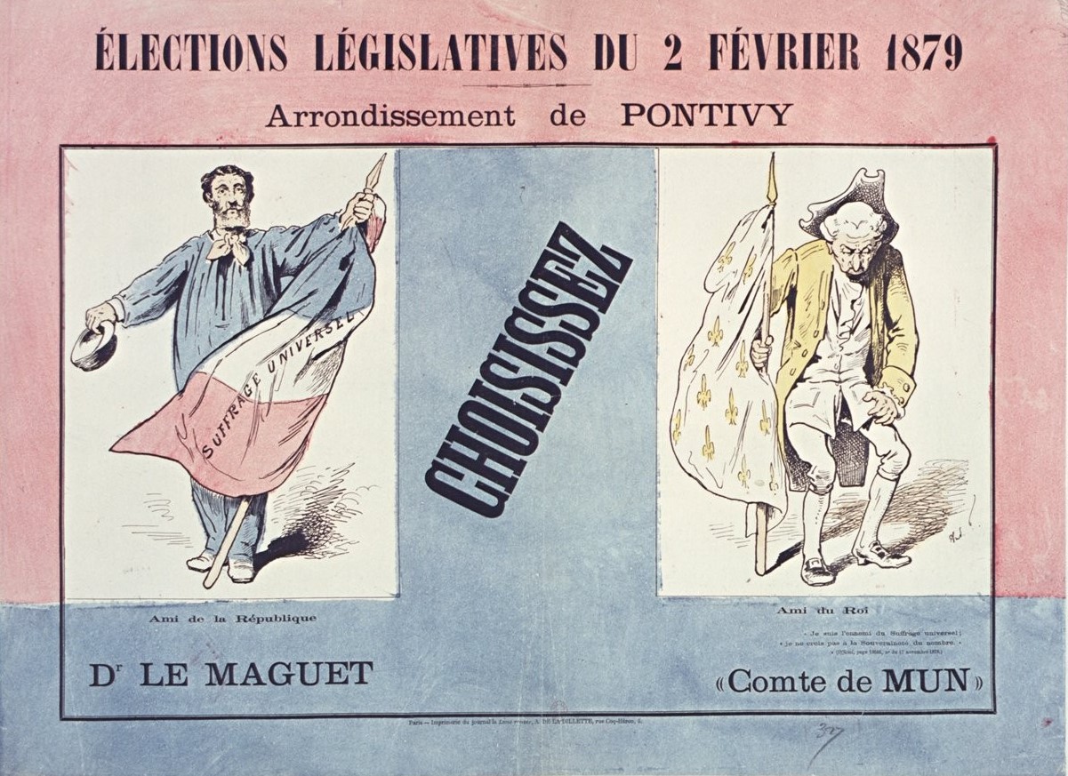 Elections législatives du 2 février 1879 - Arrondissement de Pontivy Choisissez - Dr Le Maguet - Comte de Mun Elections législatives du 2 février 1879 - Arrondissement de Pontivy Choisissez - Dr Le Maguet - Comte de Mun