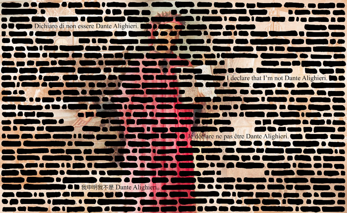Emilio Isgrò, Dante Alighieri, 2014. Emilio Isgrò, Dante Alighieri, 2014.