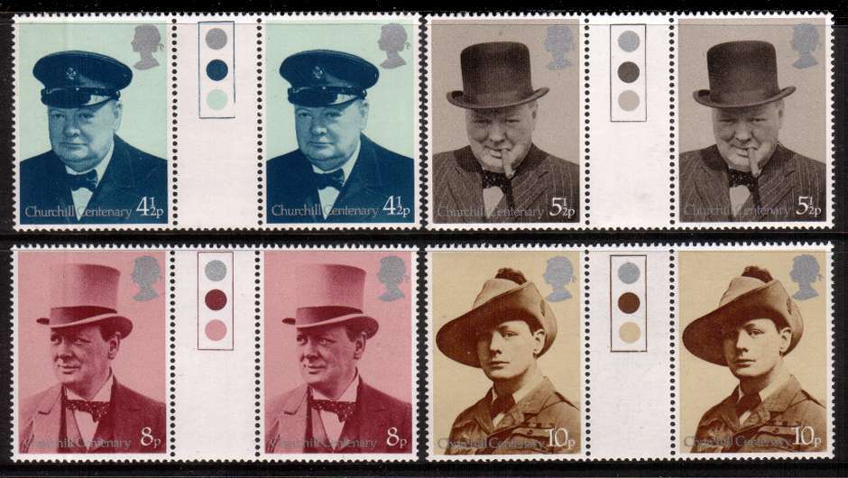Série de timbres éditée à l'occasion du centenaire de la naissance de Winston Churchill (1974) Série de timbres éditée à l'occasion du centenaire de la naissance de Winston Churchill (1974)