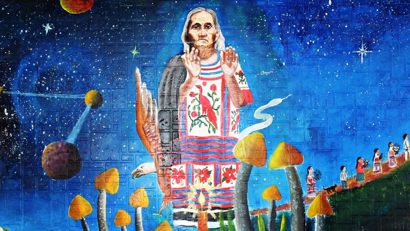 Fresque du Musée Maria Sabina, Huautla de Jimenez (Mexique)