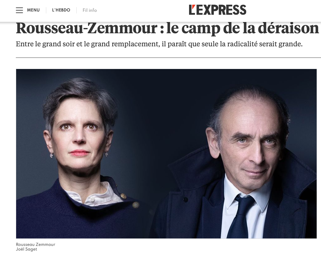 L'Express Rousseau Zemmour L'Express Rousseau Zemmour