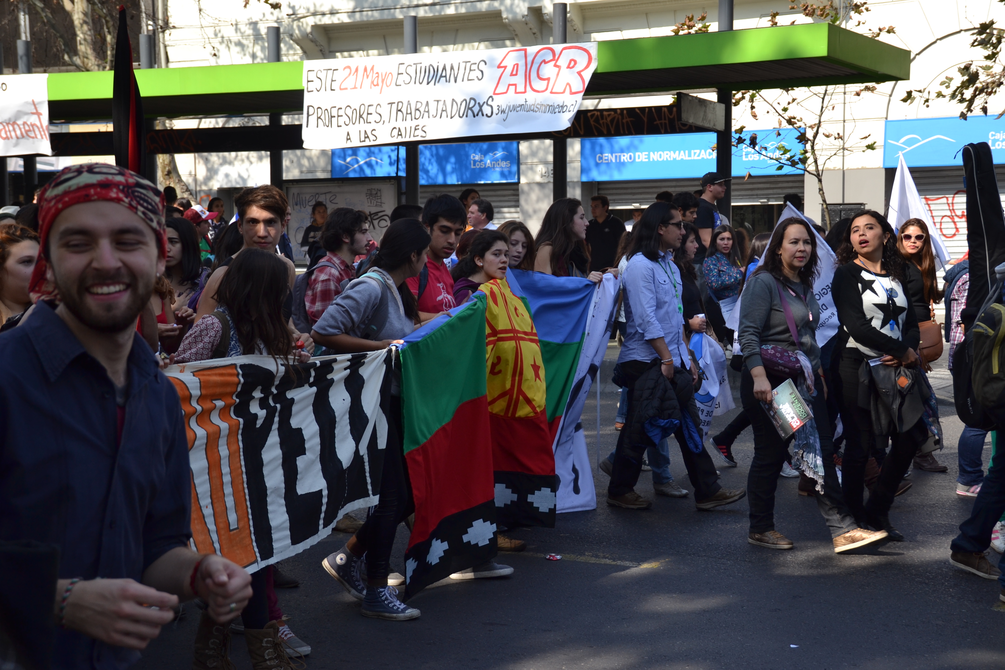 Marche étudiante à Santiago