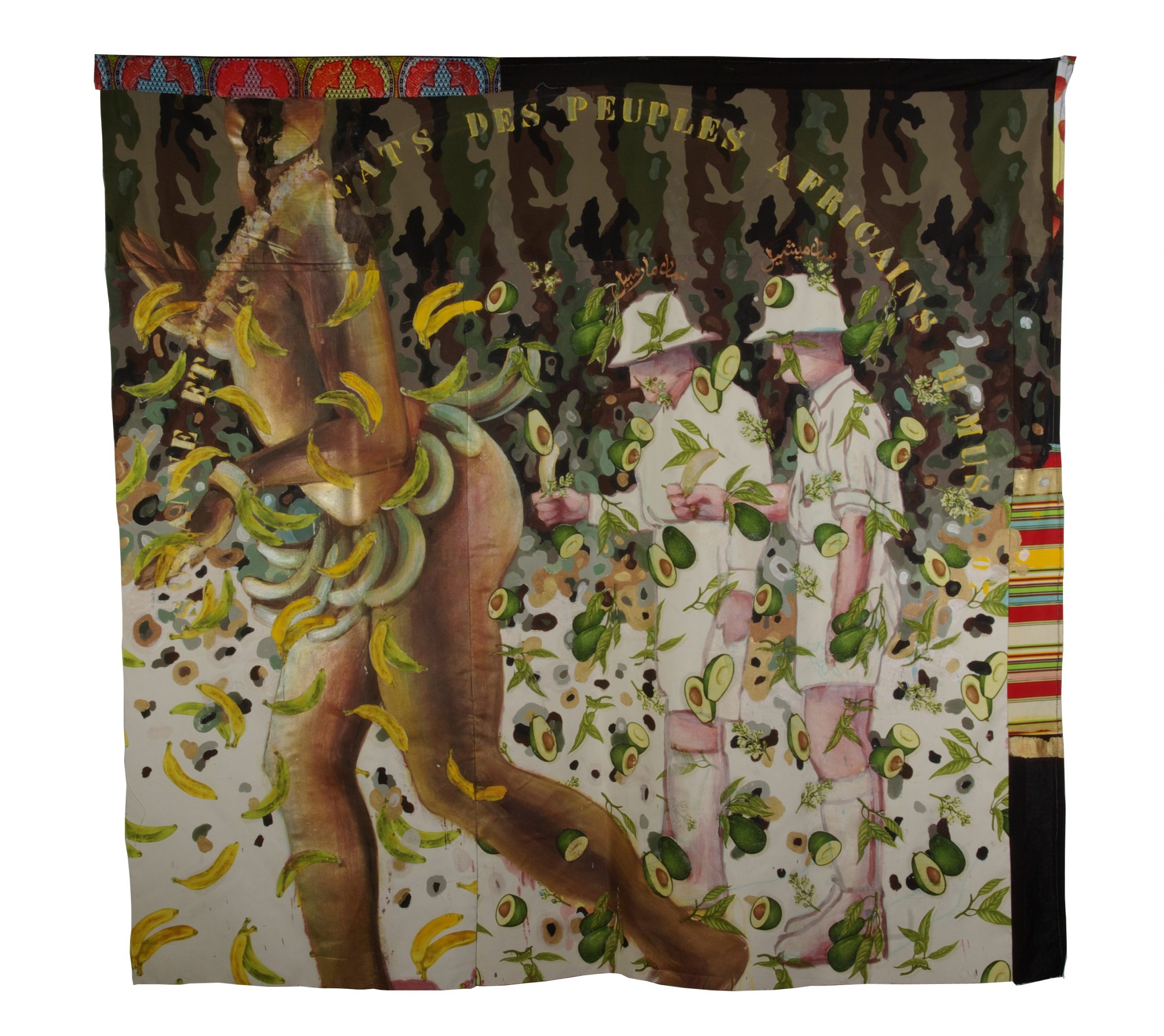 Suzanne et les avocats des peuples Africains , Encre sur textile, 206cmx216cm,2007. hassanmusaofficial.com © Hassan Moussa Suzanne et les avocats des peuples Africains , Encre sur textile, 206cmx216cm,2007. hassanmusaofficial.com © Hassan Moussa