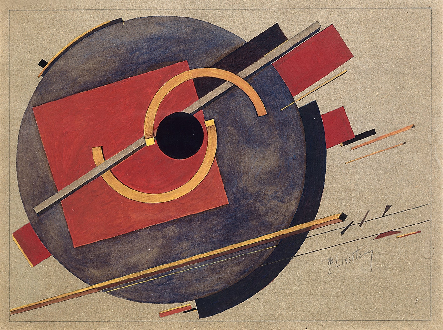 El Lissitzky, Preliminary sketch for a poster, 1920 El Lissitzky, Preliminary sketch for a poster, 1920