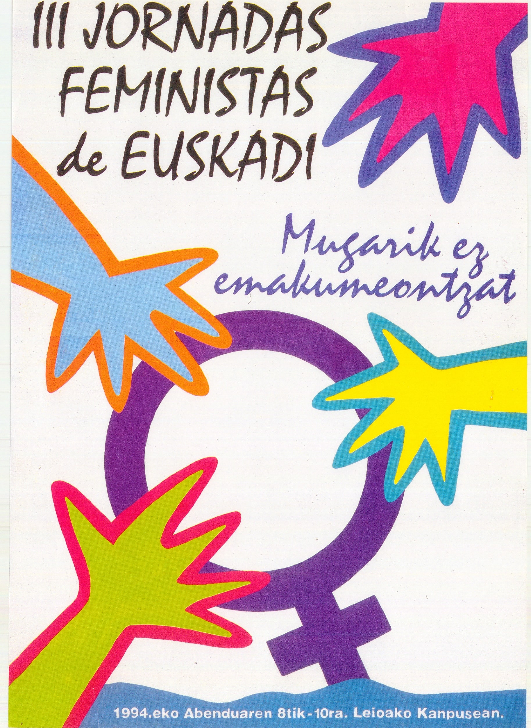 Cartel de las III Jornadas Feministas de Euskadi 1994