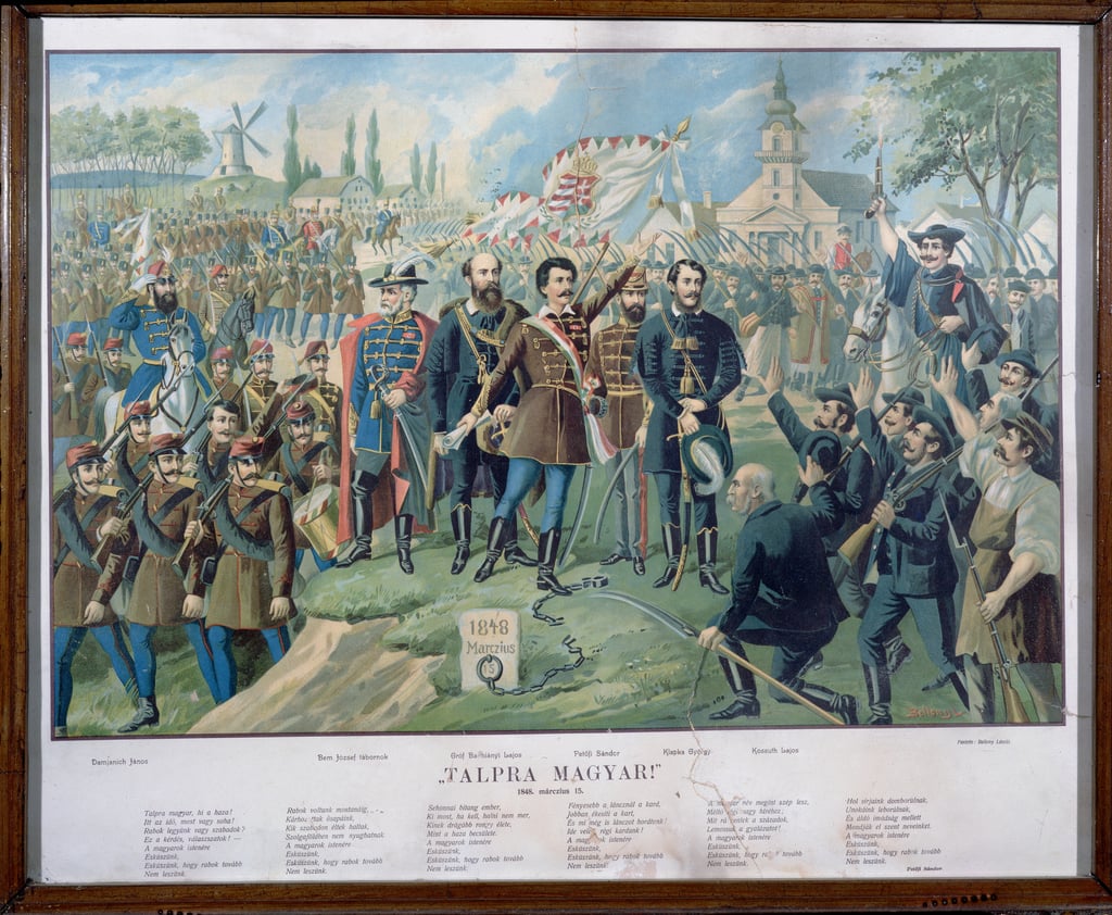 « Debout, Hongrois ! » La proclamation de Sandor Petöfi le 15 Mars 1848. Laszlo Bellony, fin du XIXe siècle. Wikimedia Commons « Debout, Hongrois ! » La proclamation de Sandor Petöfi le 15 Mars 1848. Laszlo Bellony, fin du XIXe siècle. Wikimedia Commons