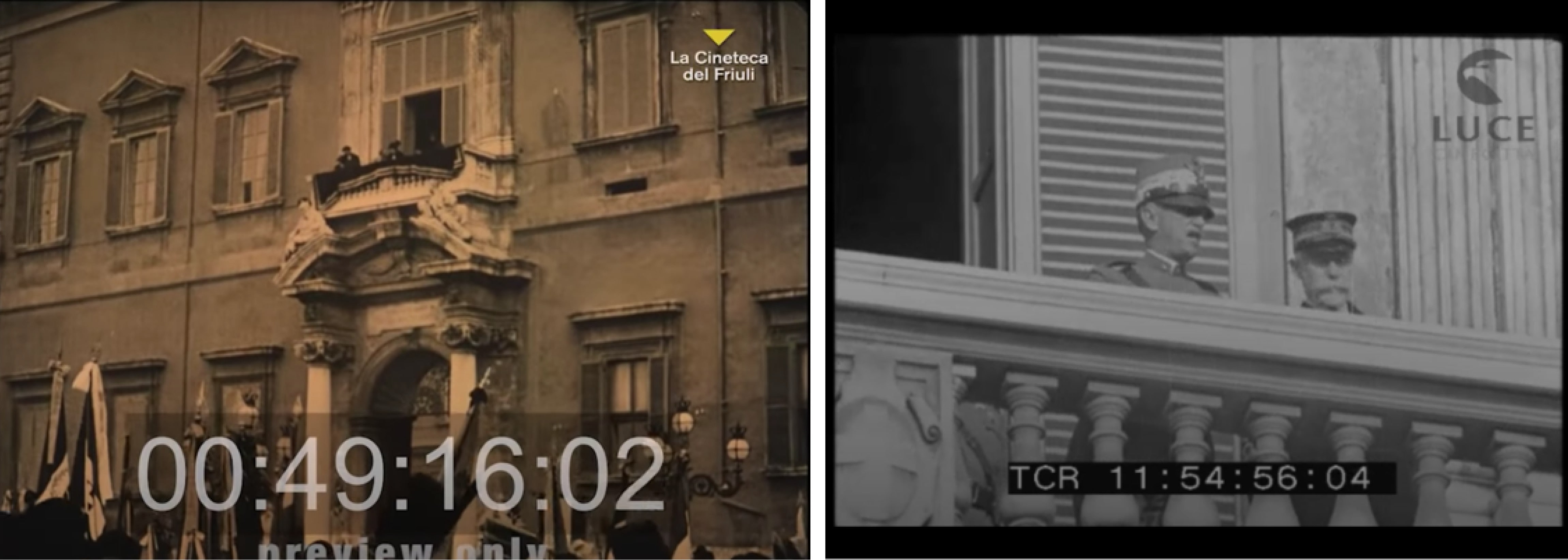 Le immagini tratte di Gloria (sinistra) e di A noi! (destra)