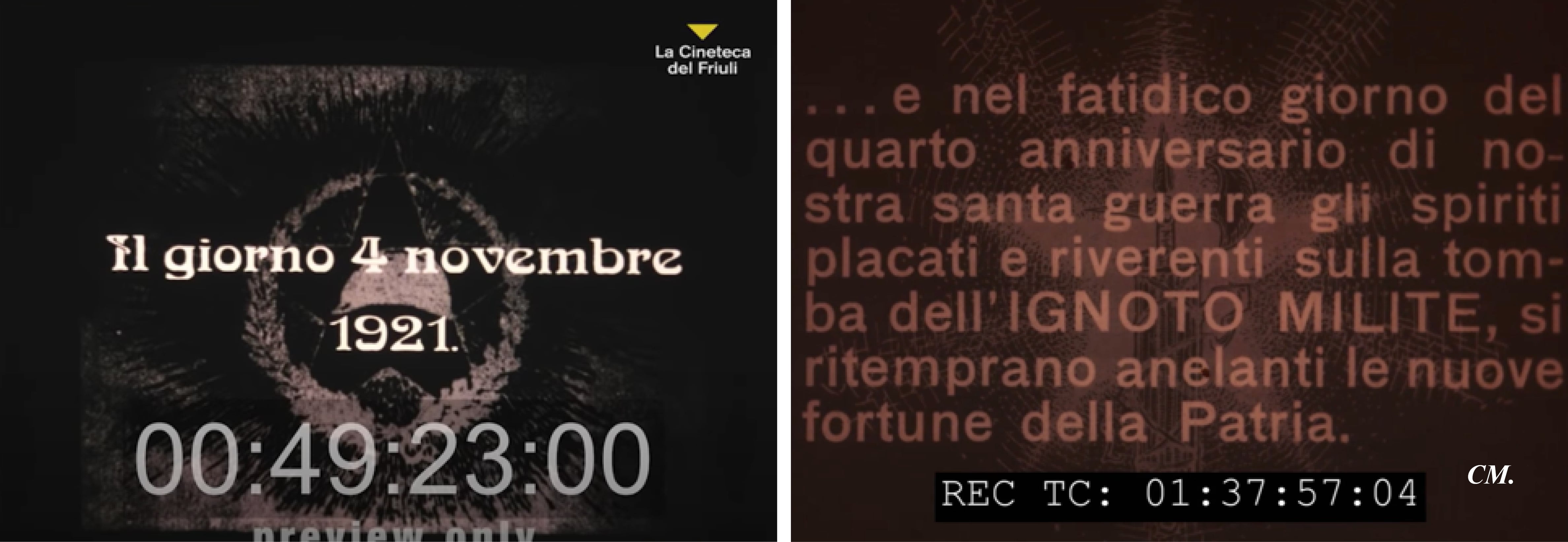 Le immagini tratte di Gloria (sinistra) e di A noi! (destra)