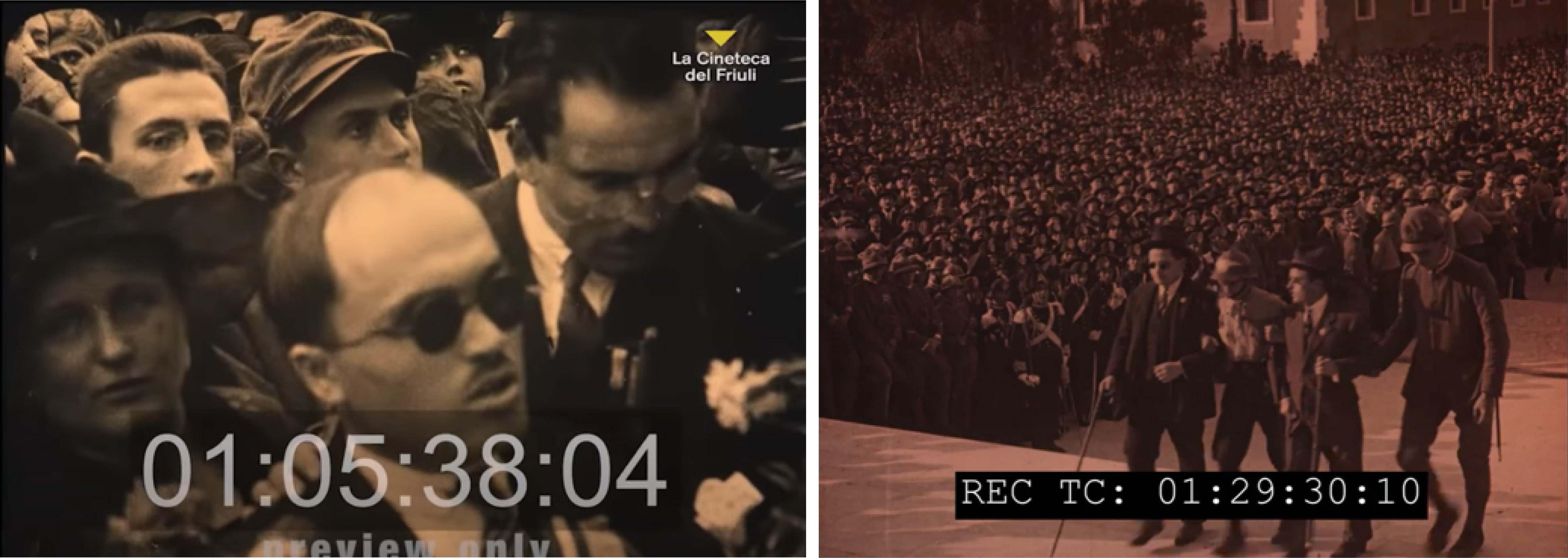 Le immagini tratte di Gloria (sinistra) e di A noi! (destra)