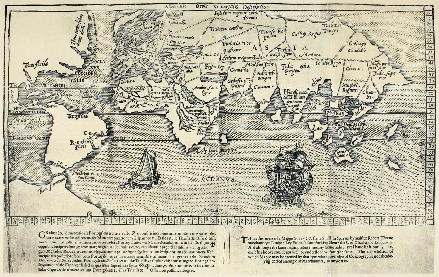 carte du monde gravure
