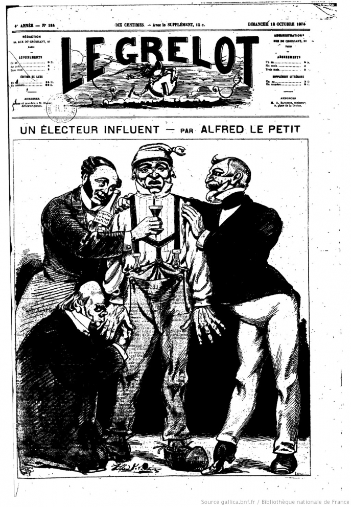 Électeur influent, Le Grelots, 1874.
