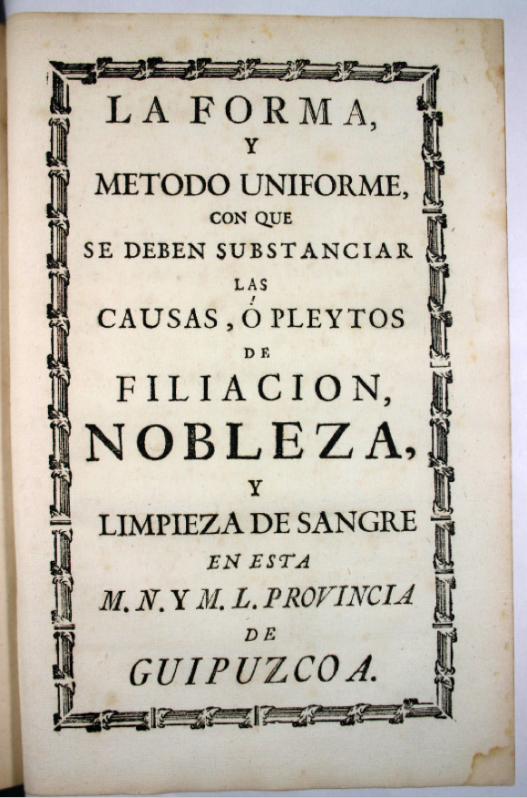 Francisco Antonio de Olave, Nobleza de Guipuzcoa, 18th century