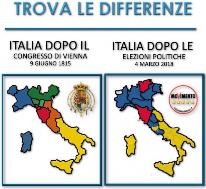 Mappa delle “due Italie”, Twitter@NapoliBorbonica, 6 marzo 2017