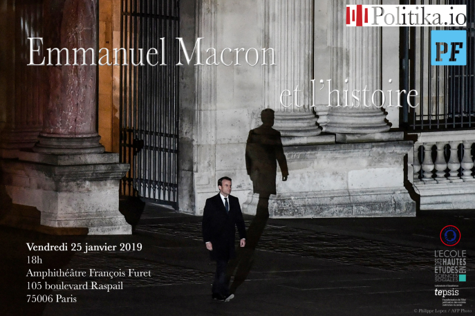 Affiche de la conférence "Emmanuel Macron et l'histoire" (25/01/2019). Affiche de la conférence "Emmanuel Macron et l'histoire" (25/01/2019).