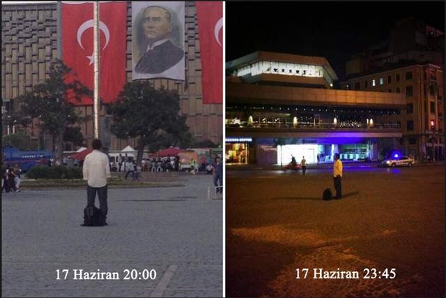 Erdem Gündüz on Taksim Square Erdem Gündüz on Taksim Square