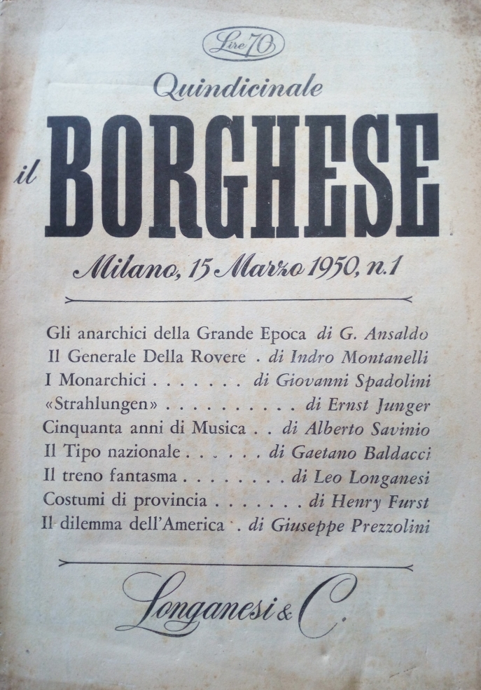 Il Borghese, n° 1, 15 mars 1950 Il Borghese, n° 1, 15 mars 1950
