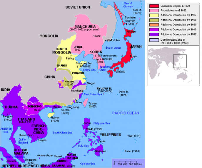 Carte de l’empire du Japon Carte de l’empire du Japon