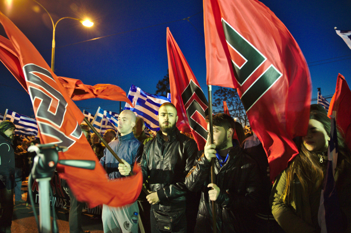 Militants d'Aube dorée à Athènes, 2015