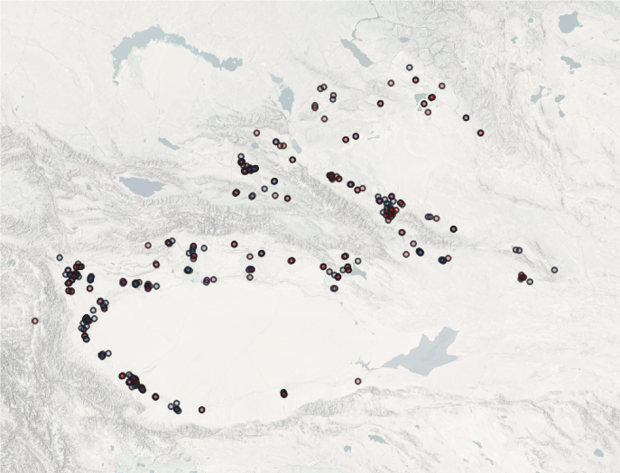 carte des lieux de détention au Xinjiang