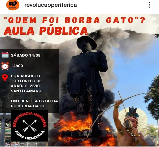 Aula Pública promovida pelo grupo ativista Revolução Periférica. Fonte: Instagram @revolucaoperiferica