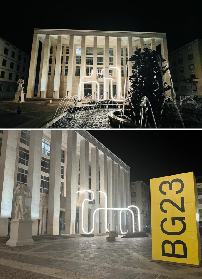 Réinterprétation contemporaine de l’ancienne Casa Littoria de Bergame à l’occasion de Bergamo-Brescia, capitale culturelle européenne, 2023.