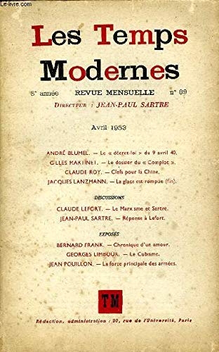 Les Temps modernes couverture de la revue Les temps modernes