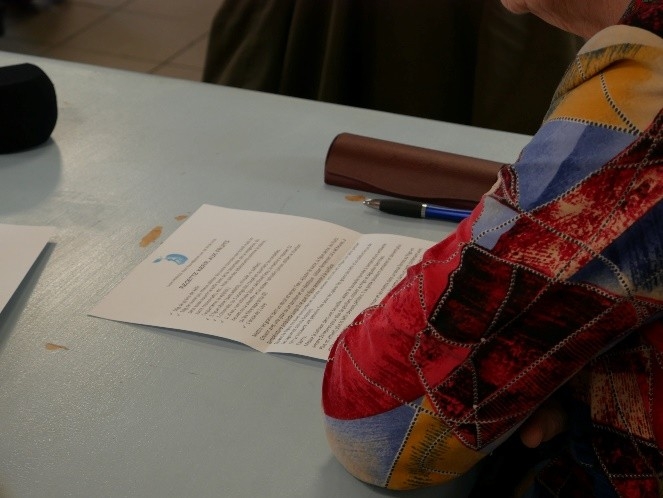 photo d'une prise de note d'une participante à l'atelier
