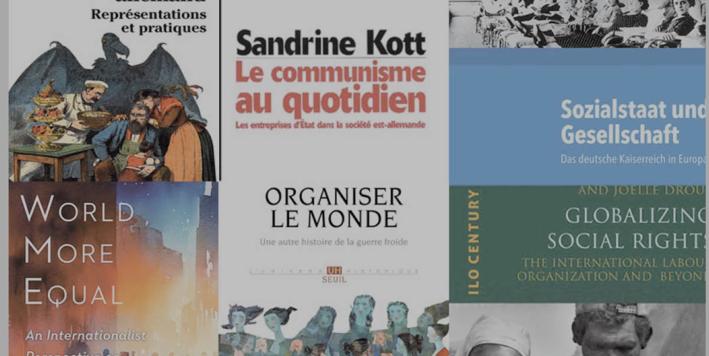 collage de premières de couvertures d'ouvrages de Sandrine Kott